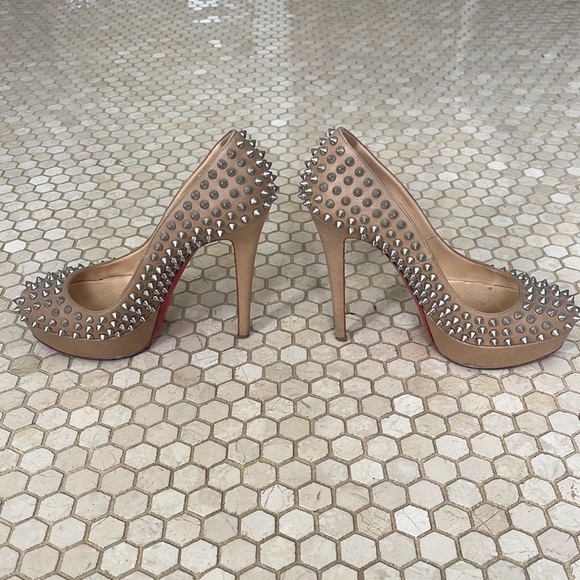 Women's Christian Louboutin, Bianca Spikes 140, 39 EU, 9 US - Picture 2 of 7